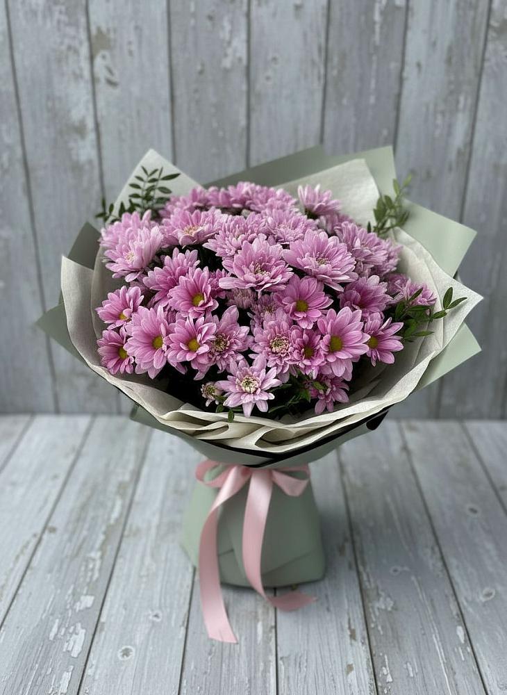 Букет цветов из: Хризантемы в Зеленый