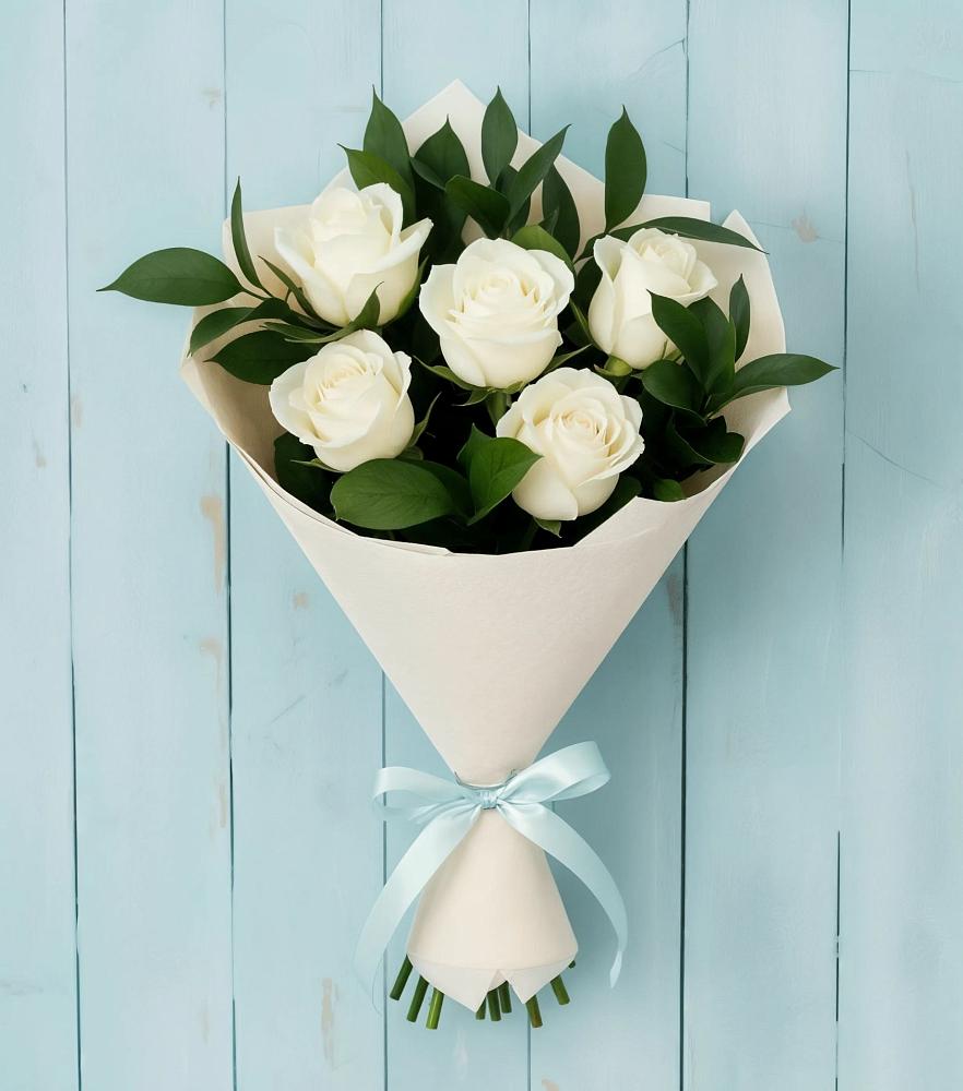 Букет цветов из: Розы в Зеленый