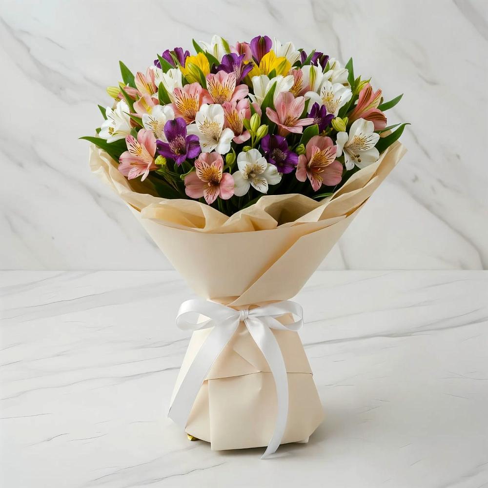 Букет цветов из: Альстромерии в Зеленый