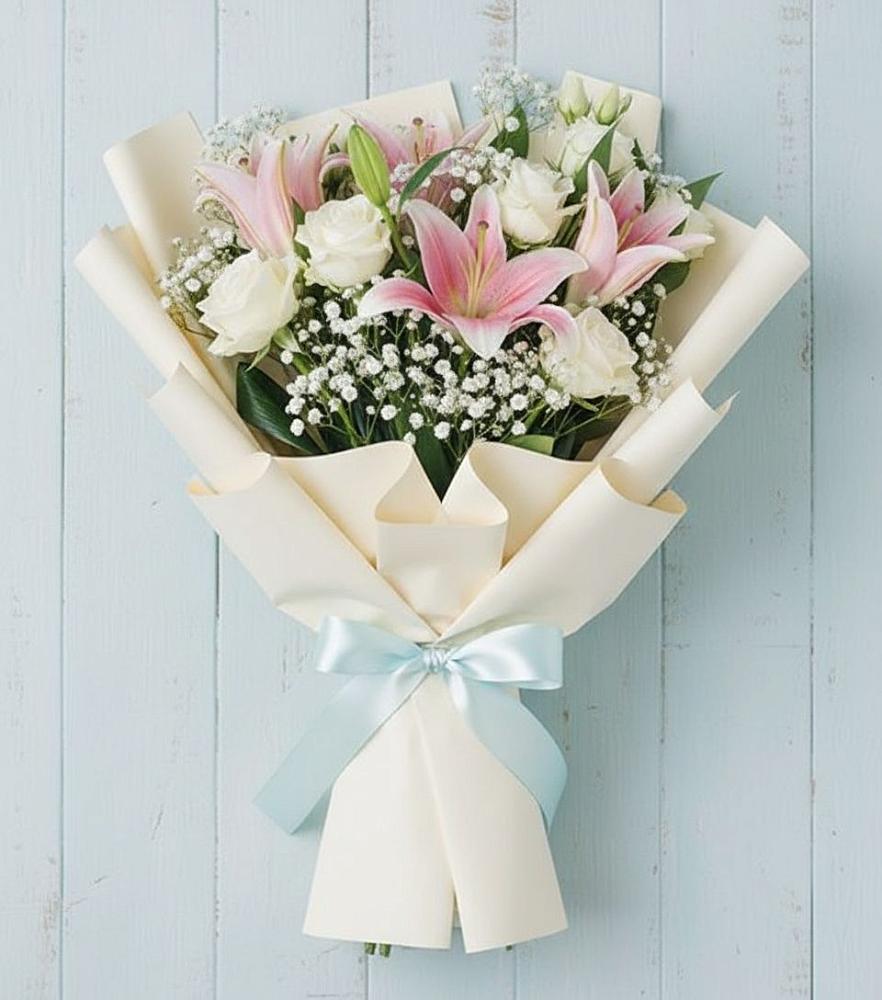 Букет цветов из: Лилии в Зеленый