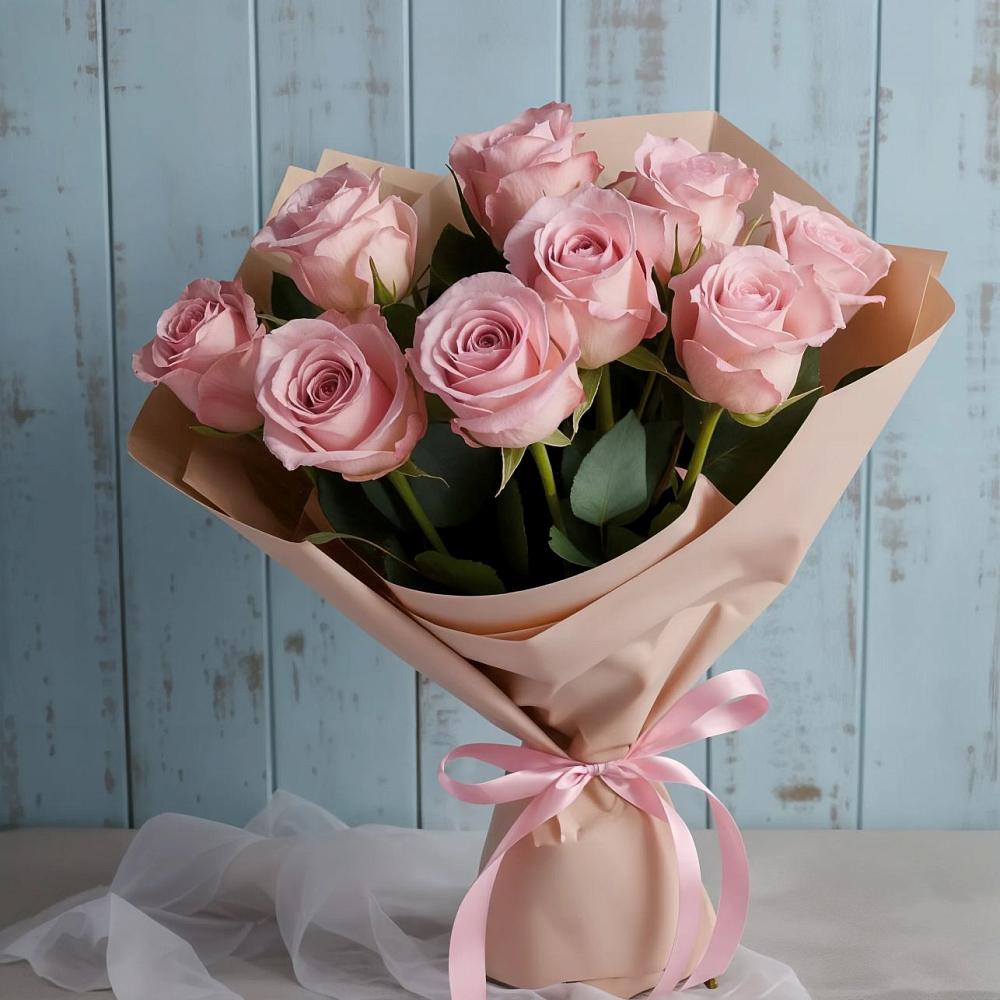 Букет цветов из: Розы в Зеленый