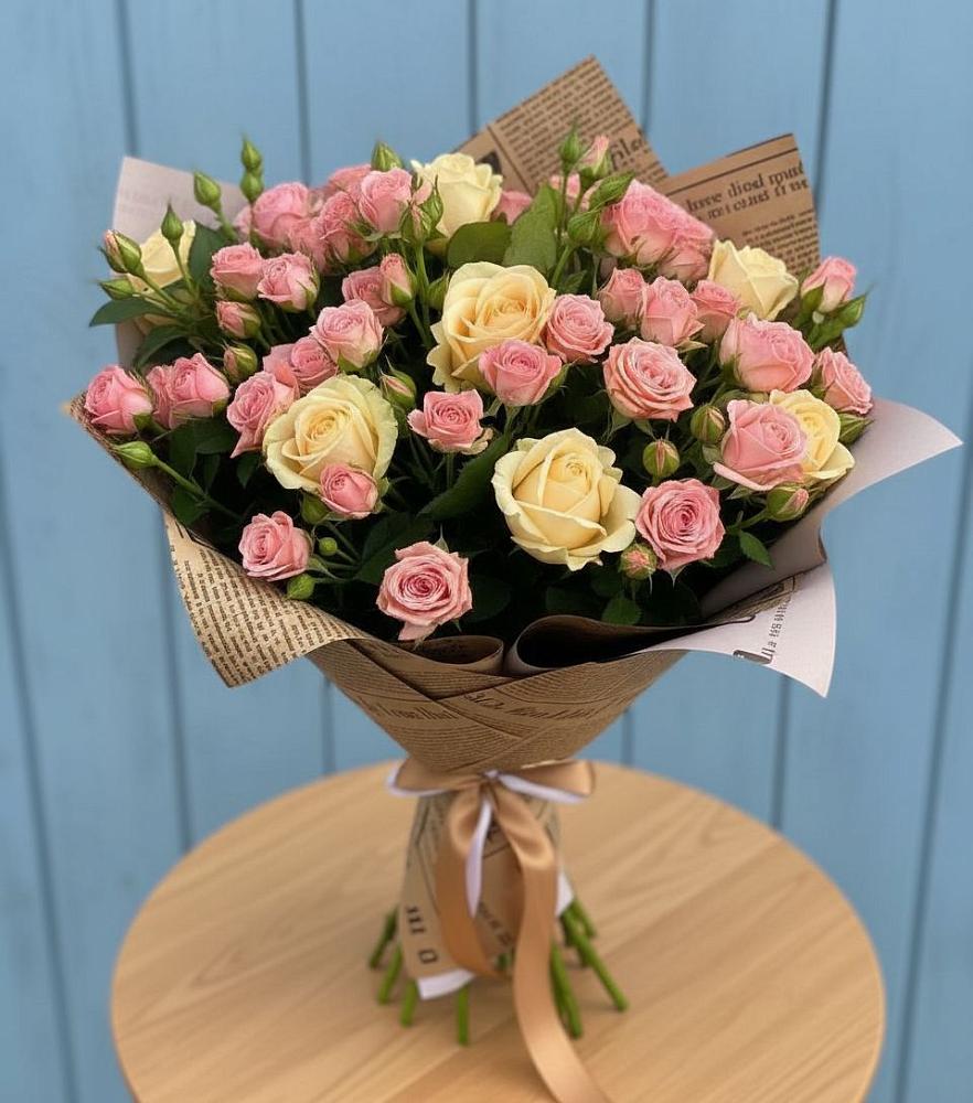 Букет цветов из: Розы в Зеленый