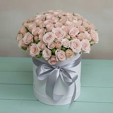 Цветочная композиция из Розы в шляпной коробке #REPLACE_PRED# Зеленый