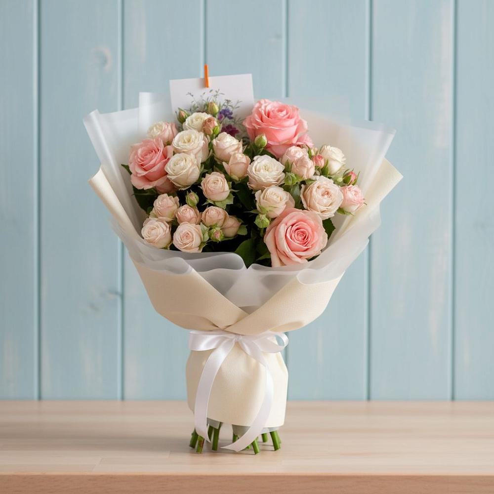 Букет цветов из: Розы в Зеленый