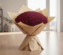 Букет 101 Красная роза в Зеленый