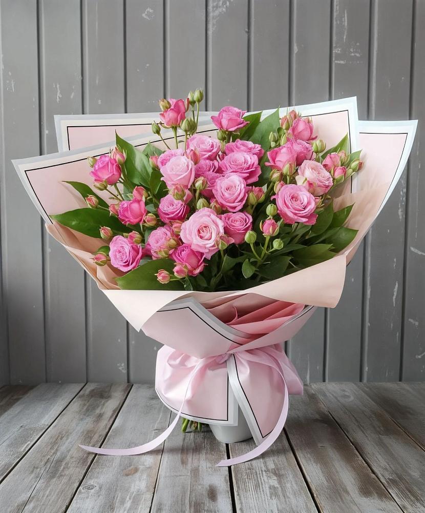 Букет Розовый кустик в Зеленый