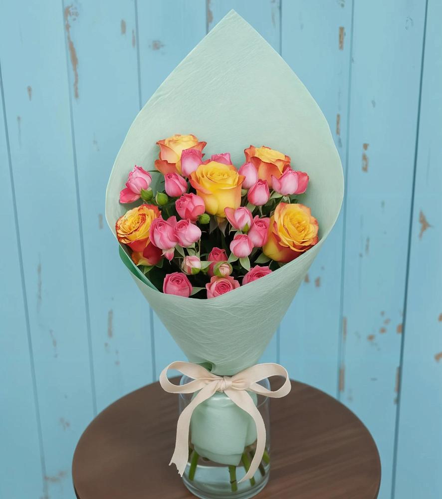 Букет цветов из: Розы в Зеленый