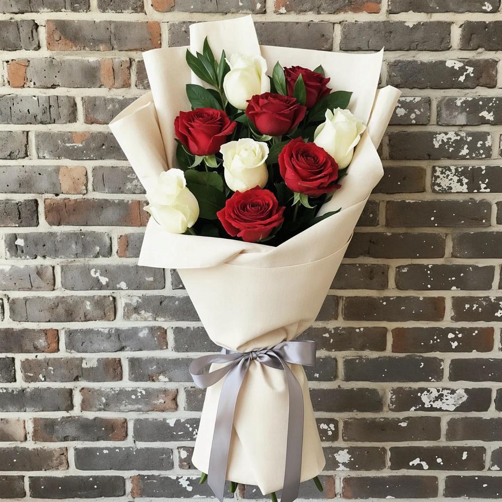 Букет цветов из: Розы в Зеленый