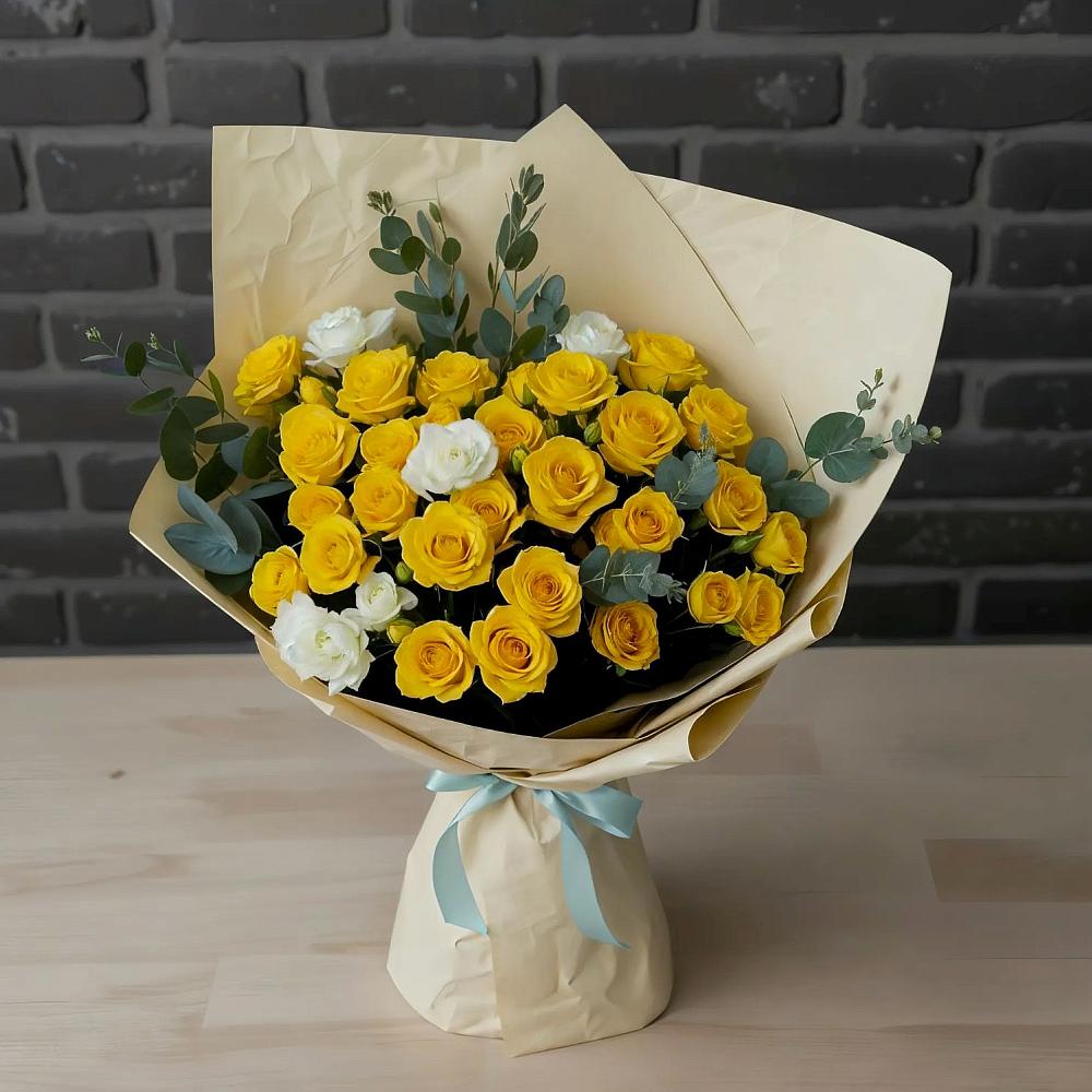 Букет цветов из: Розы в Зеленый