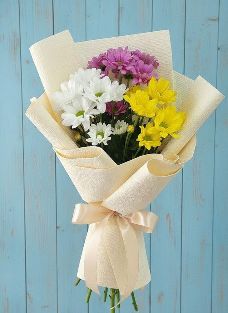 Букет цветов из: Хризантемы в Зеленый