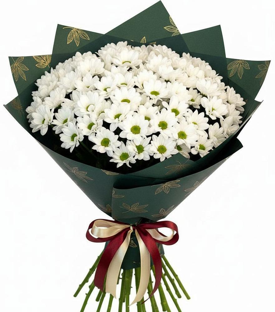 Букет цветов из: Хризантемы в Зеленый
