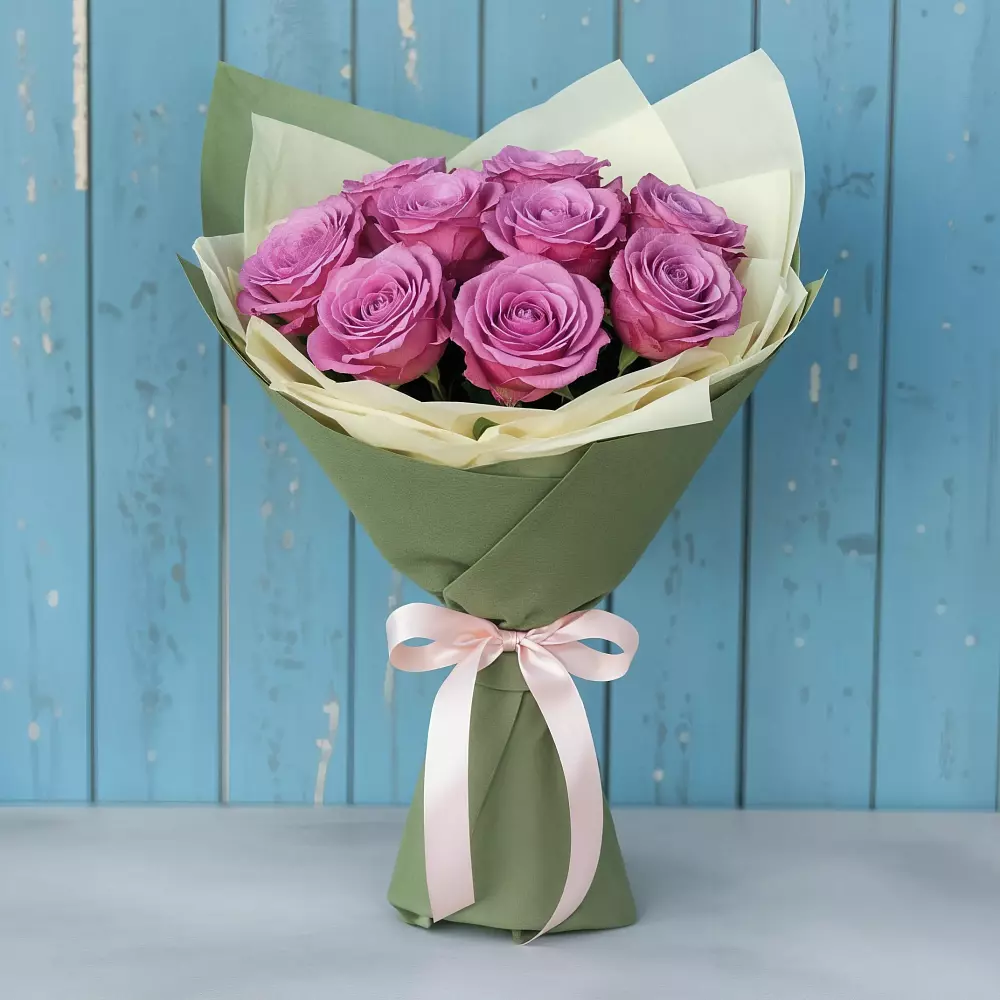 Букет Розы Фёрст Леди в Зеленый