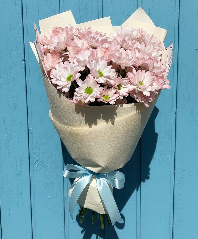 Букет цветов из: Хризантемы в Зеленый