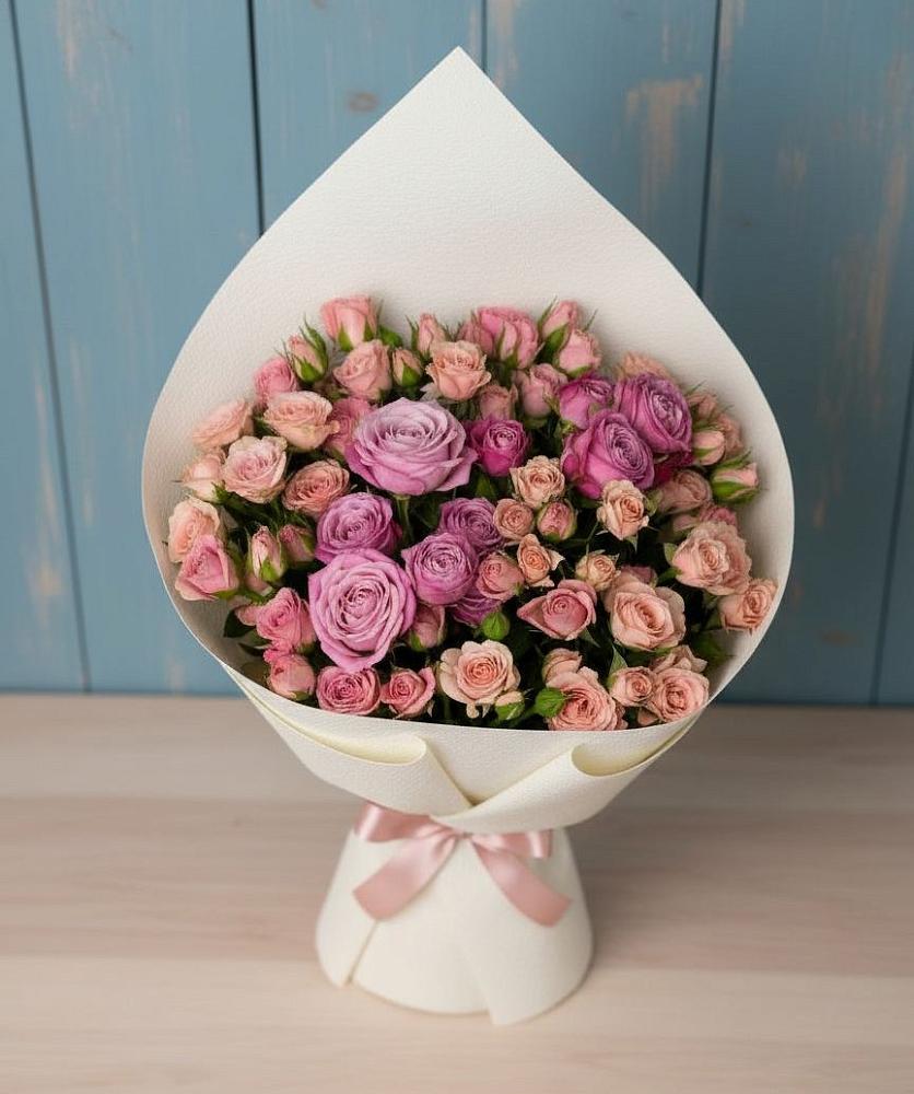 Букет цветов из: Розы в Зеленый