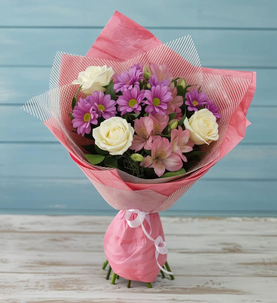 Букет цветов из: Герберы в Зеленый