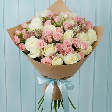 Букет цветов из:  Розы в Зеленый