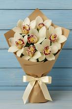 Букет цветов из:  Орхидеи и Розы в Зеленый