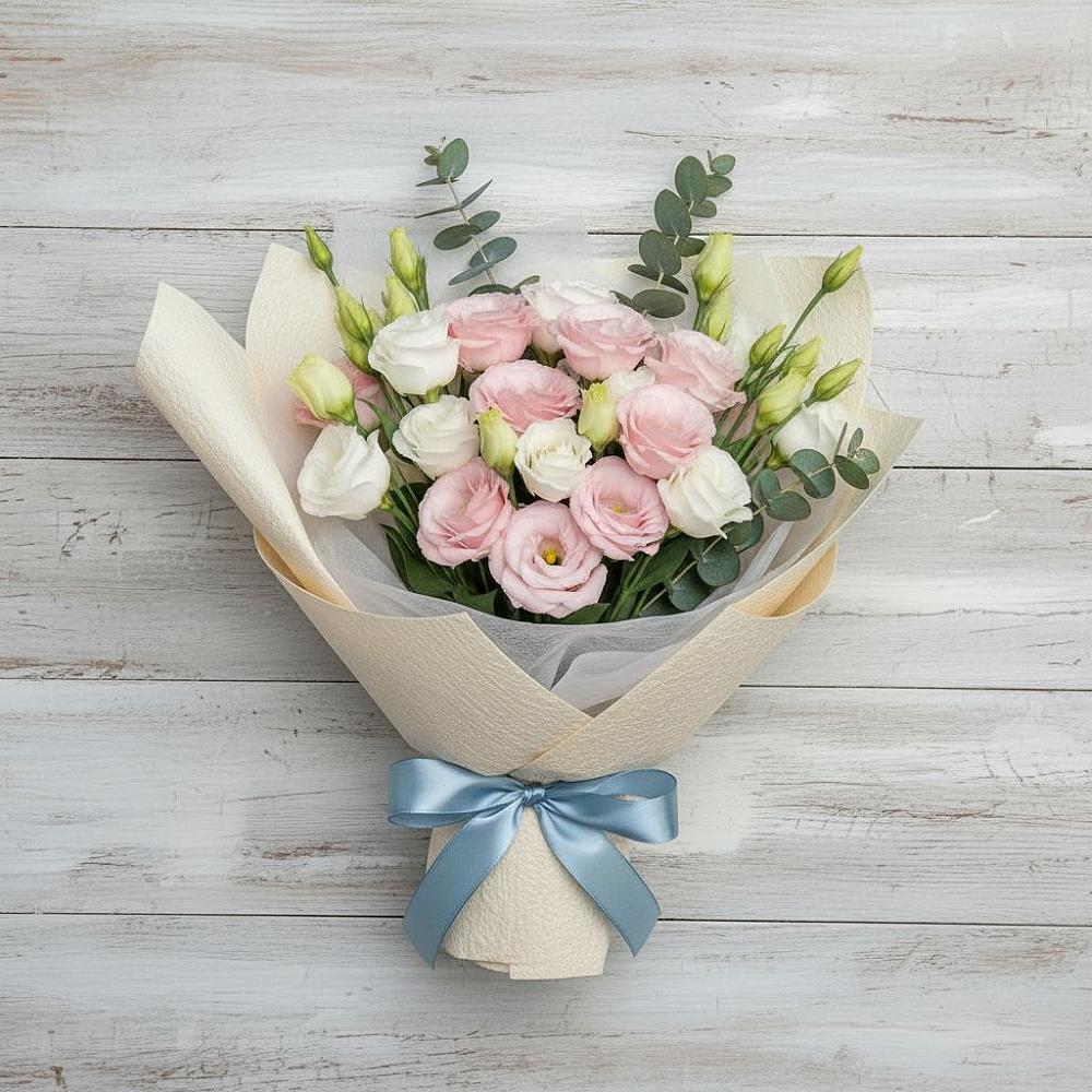 Букет цветов из: Лизиантусы в Зеленый